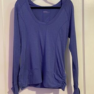 Zella Women's Blue Purple Long Sleeve Hooded Pullover